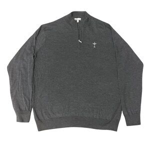 Peter Millar Men’s Gray Quarter Zip Ryder Cup Trophy Sweater Size Extra Large .